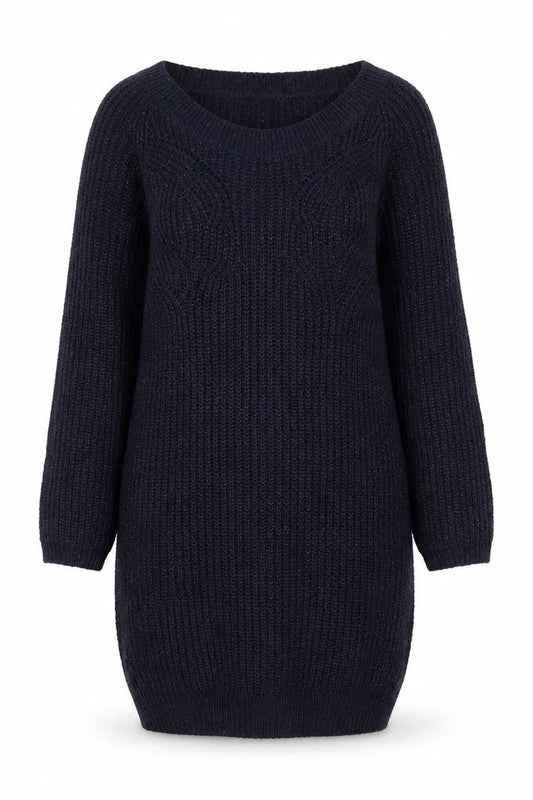 Tu Womens Blue Round Neck  Acrylic Pullover Jumper Size 8