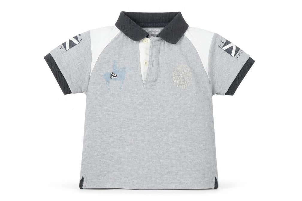Scapa Sports Boys Grey  Cotton Basic Polo Size 2 Years Collared Button