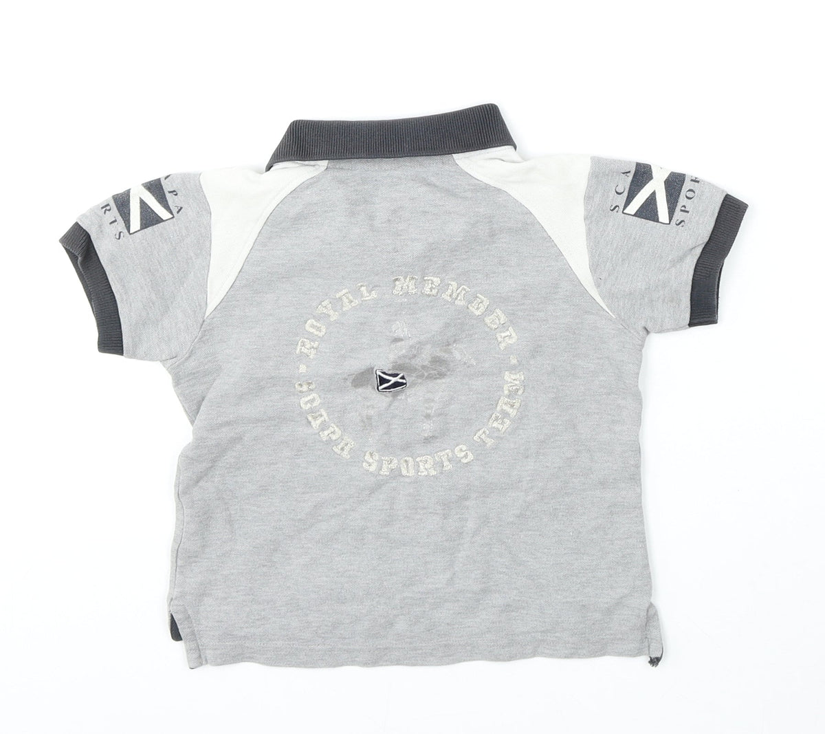 Scapa Sports Boys Grey  Cotton Basic Polo Size 2 Years Collared Button