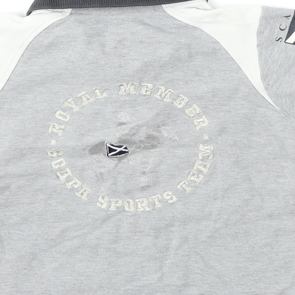 Scapa Sports Boys Grey  Cotton Basic Polo Size 2 Years Collared Button