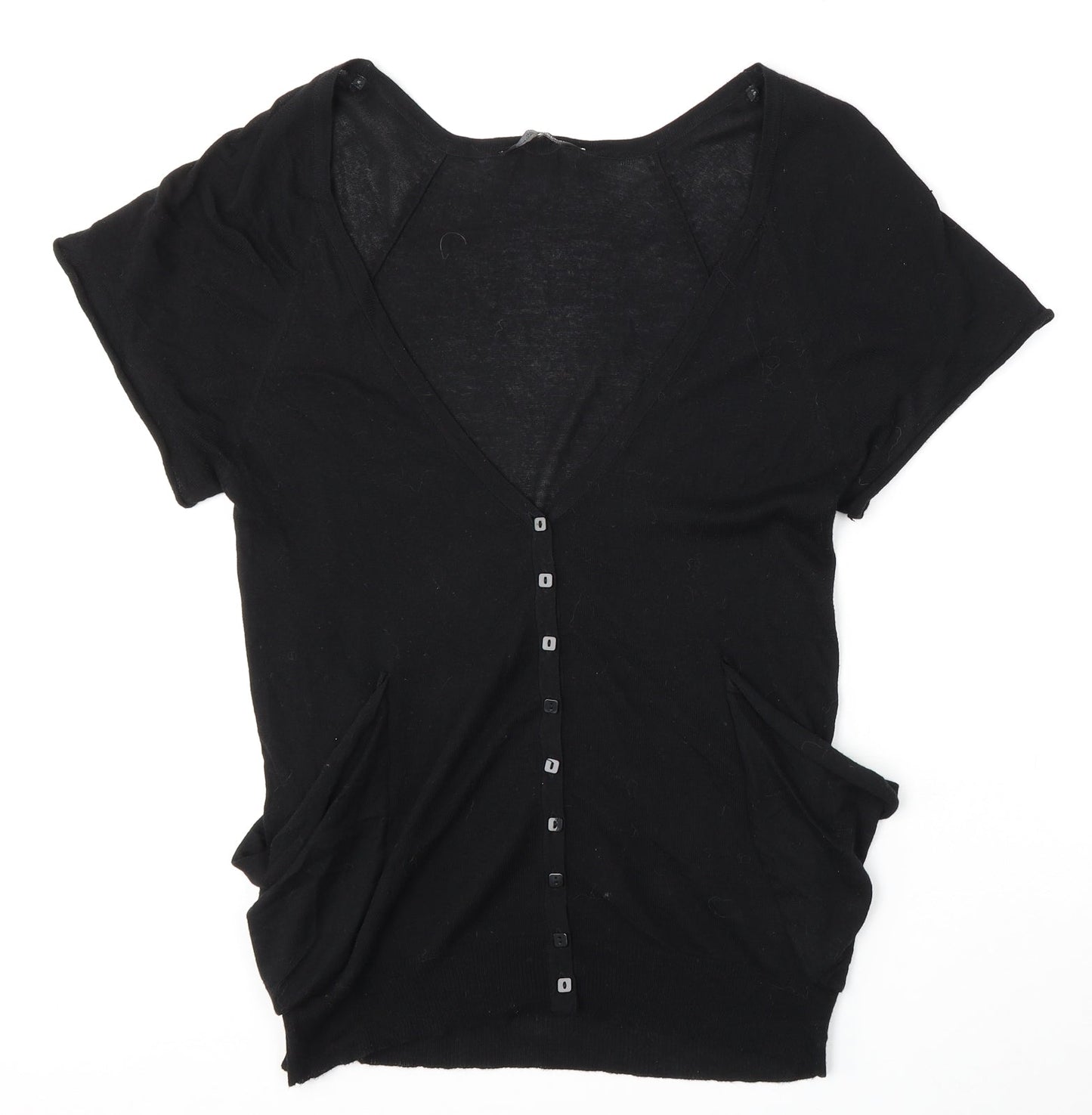 Dorothy Perkins Womens Black V-Neck  Viscose Pullover Jumper Size 12