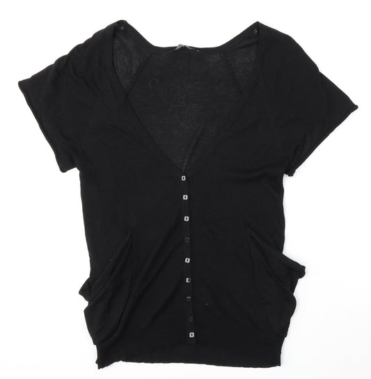Dorothy Perkins Womens Black V-Neck  Viscose Pullover Jumper Size 12