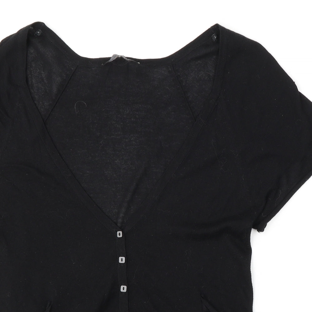 Dorothy Perkins Womens Black V-Neck  Viscose Pullover Jumper Size 12