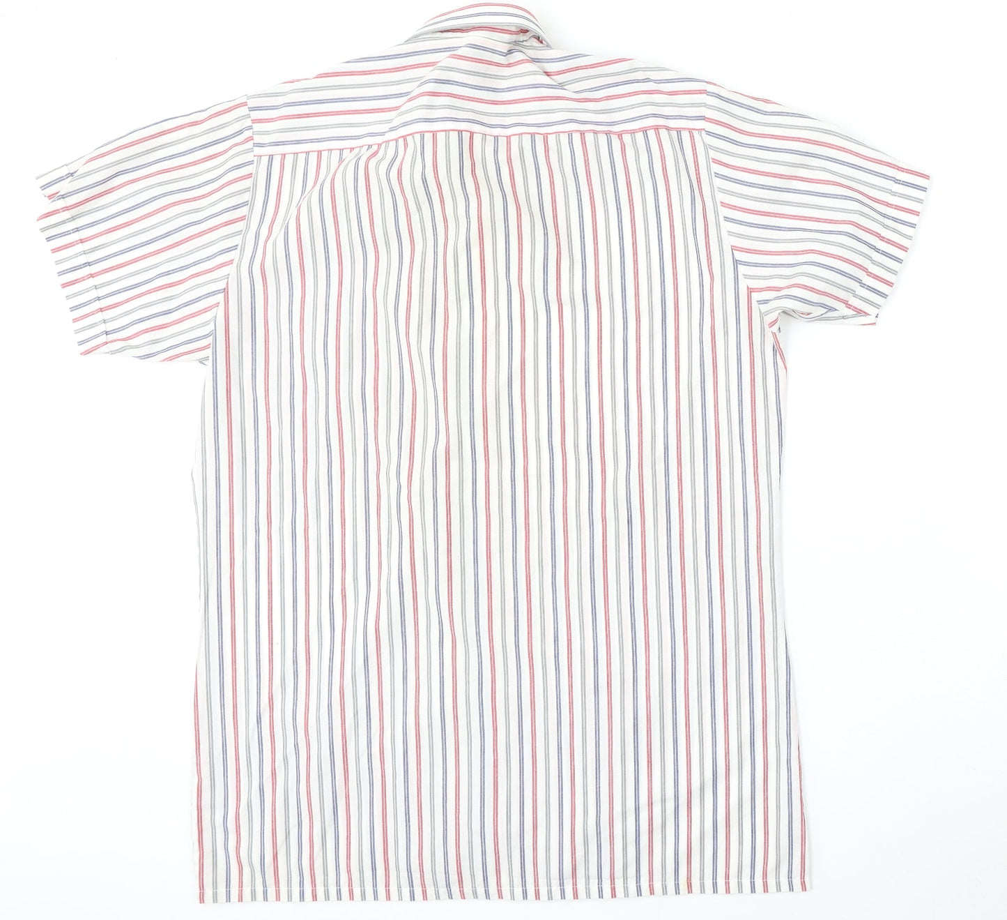 MOnterattin Mens Multicoloured Striped Polyester  Polo Size 16 Collared Button