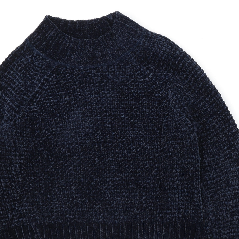 H&M Womens Blue Round Neck  Polyester Pullover Jumper Size M