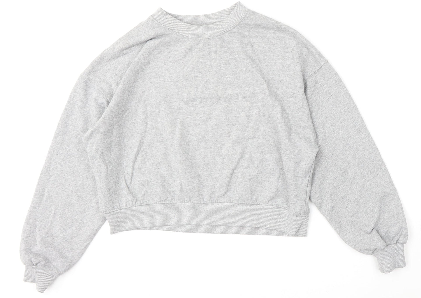Pull&Bear Womens Grey  Cotton Pullover Sweatshirt Size L