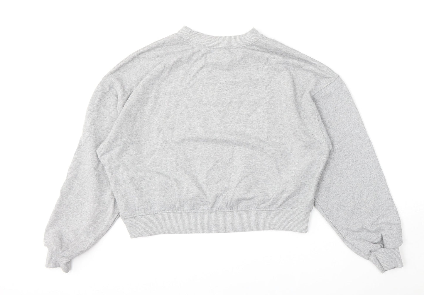 Pull&Bear Womens Grey  Cotton Pullover Sweatshirt Size L
