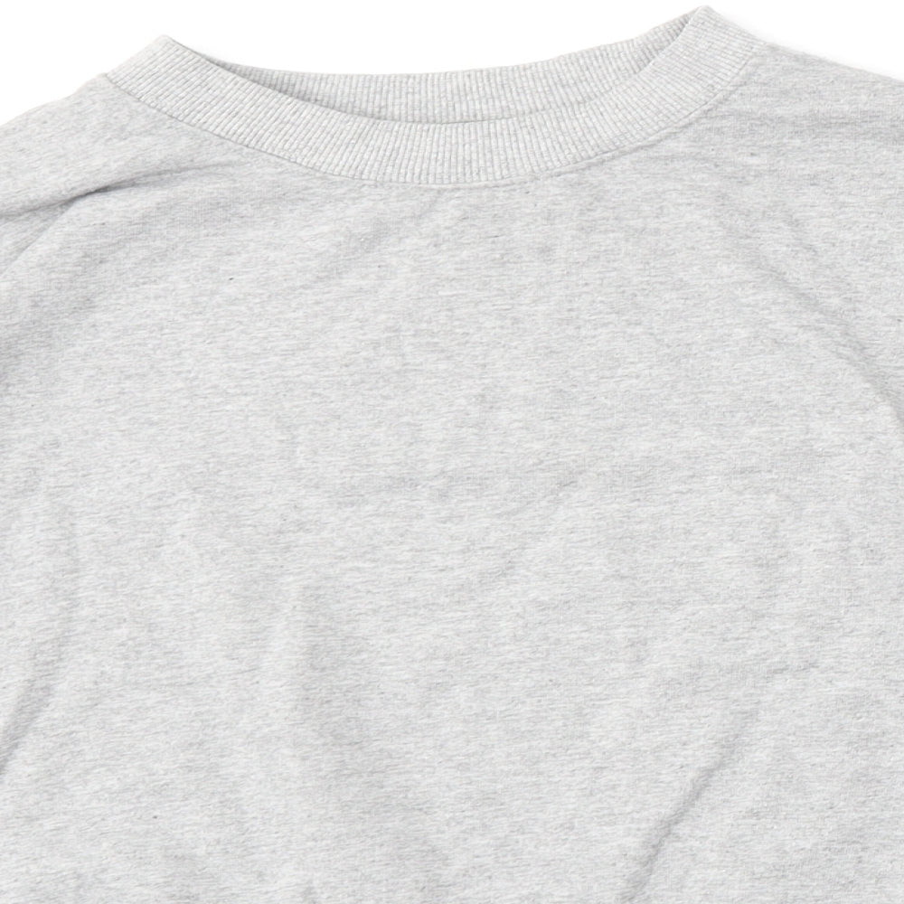Pull&Bear Womens Grey  Cotton Pullover Sweatshirt Size L