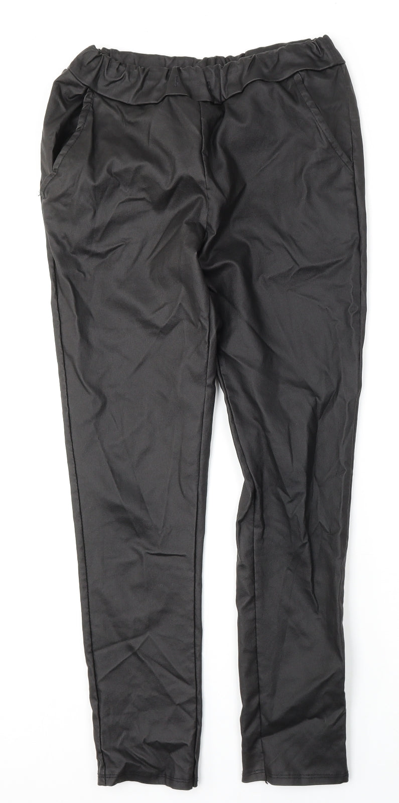 Preworn Womens Black  Viscose Trousers  Size 28 L28 in Regular