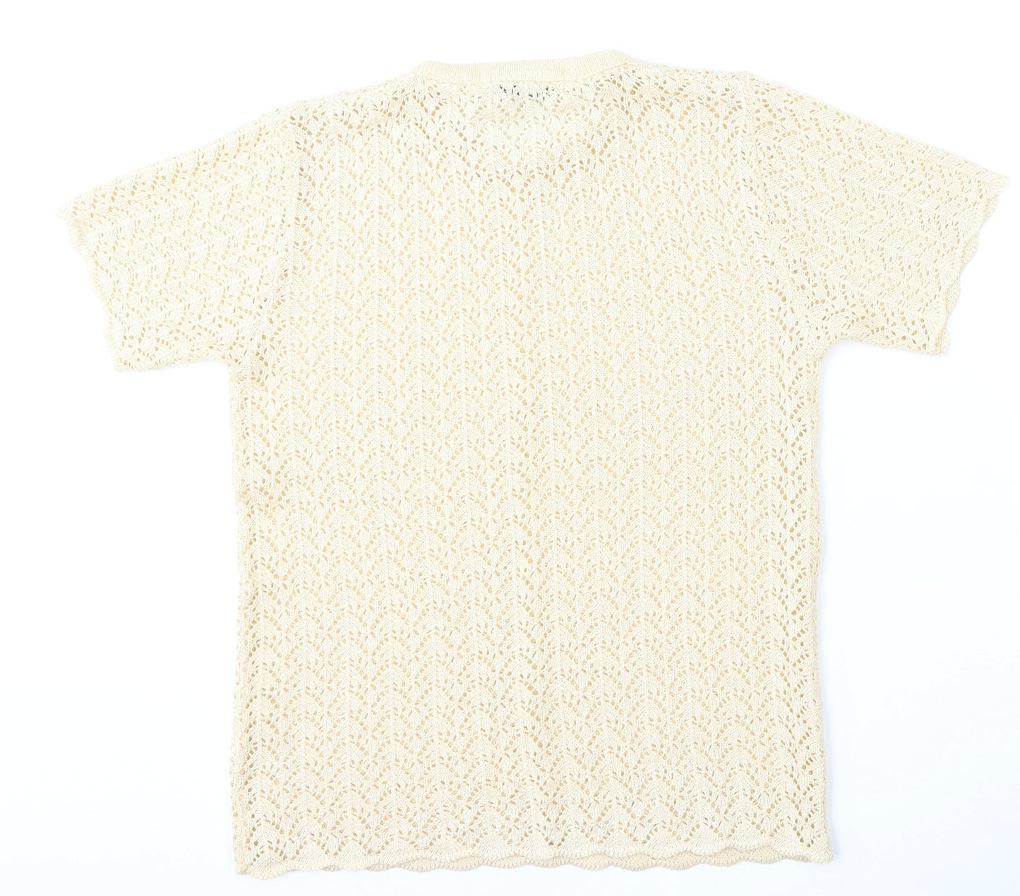 Hush Hush Womens Beige Round Neck  Polyester Pullover Jumper Size M