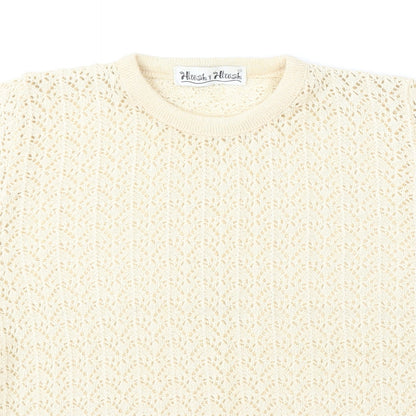 Hush Hush Womens Beige Round Neck  Polyester Pullover Jumper Size M