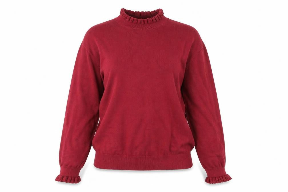 RR Womens Red Round Neck  Cotton Pullover Jumper Size XL