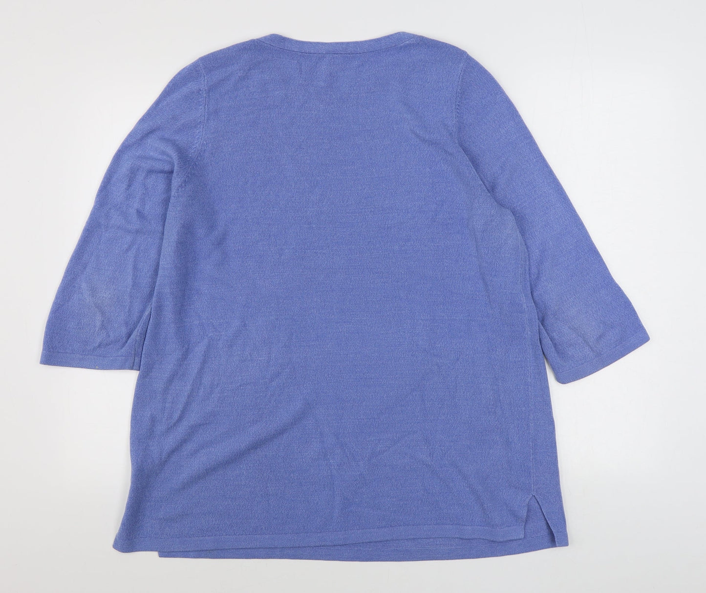 Preworn Womens Blue Boat Neck  Acrylic Pullover Jumper Size 18