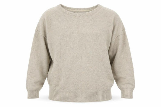 H&M Mens Beige Round Neck  Cotton Pullover Jumper Size L