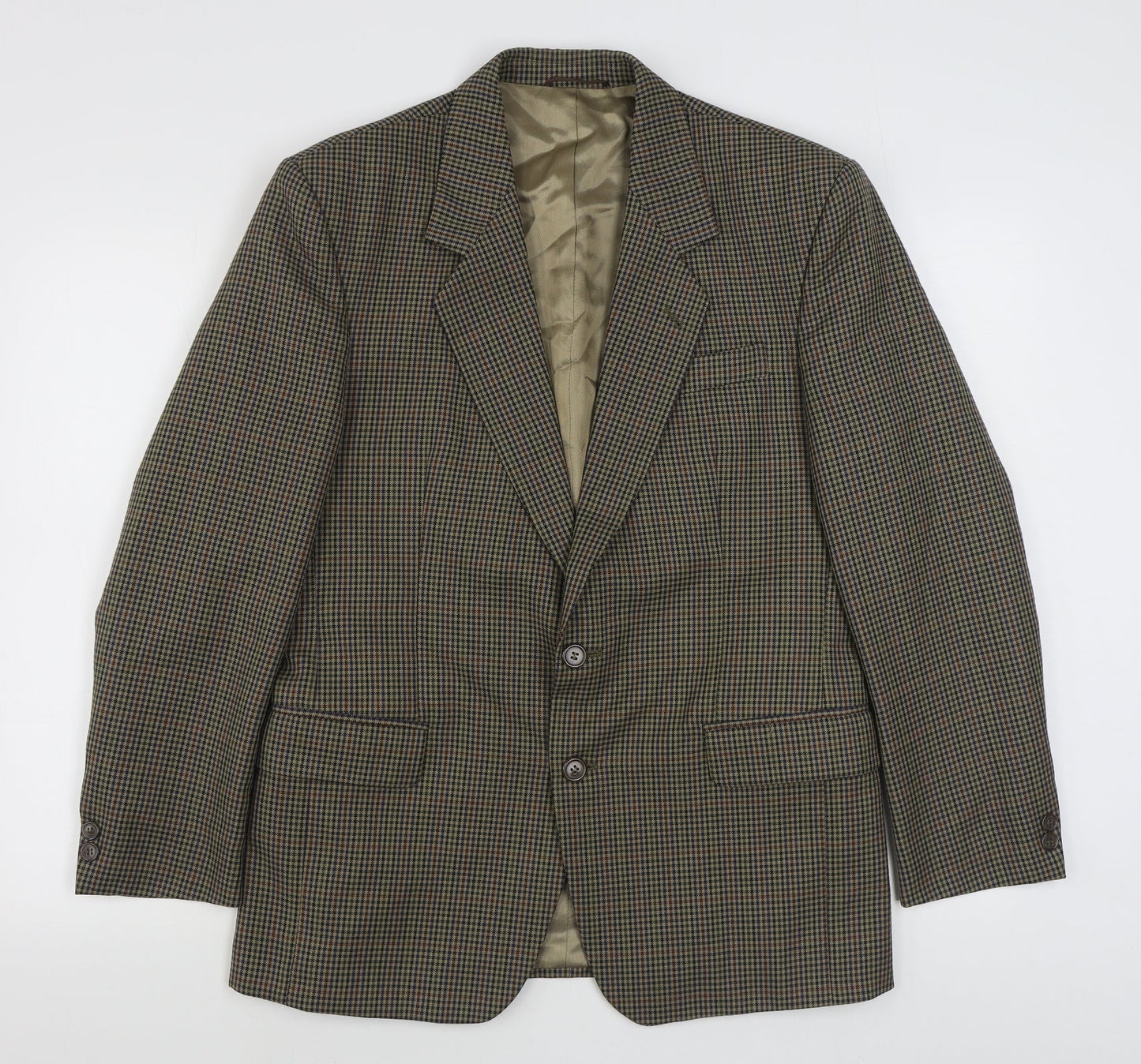 Skopes Mens Brown Plaid Polyester Jacket Suit Jacket Size 38
