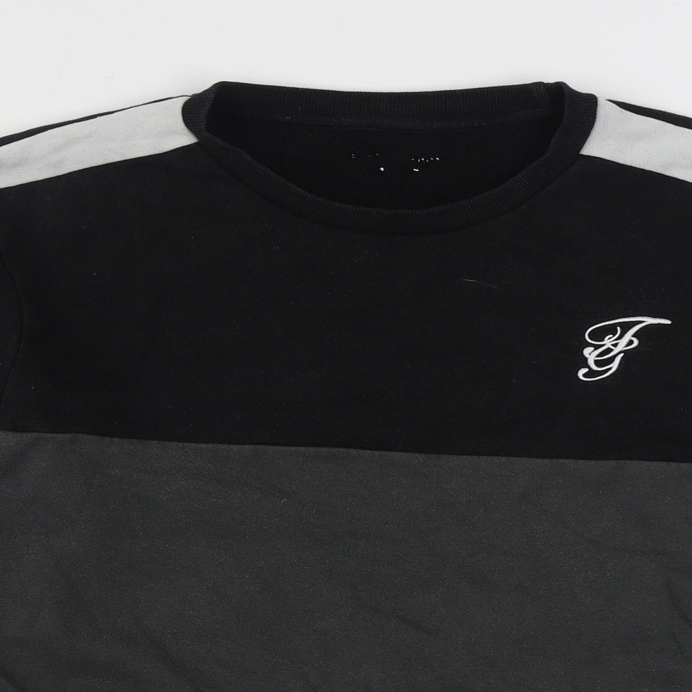 Studio Retail Mens Black  Cotton Pullover Sweatshirt Size M