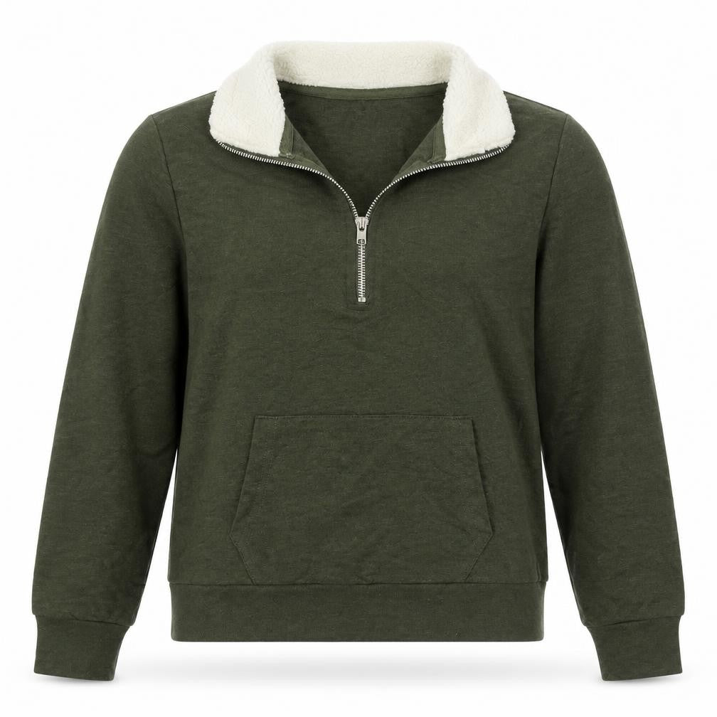Derek Heart Womens Green  Cotton Pullover Sweatshirt Size M  Zip