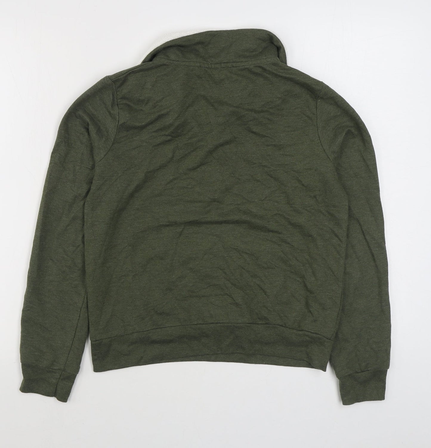 Derek Heart Womens Green  Cotton Pullover Sweatshirt Size M  Zip