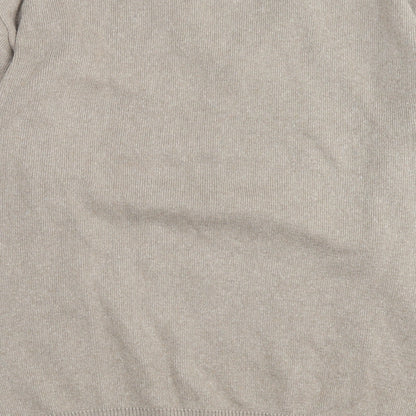 Greenwoods Mens Brown V-Neck Striped Cotton Pullover Jumper Size M