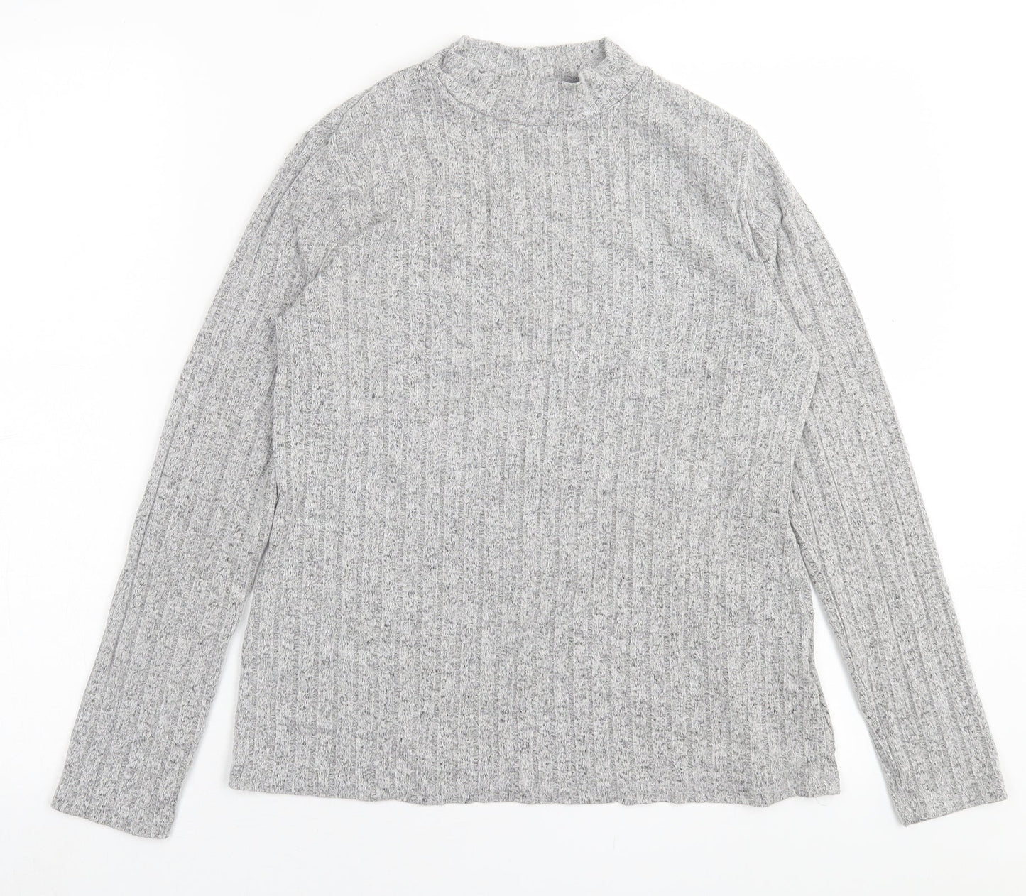 Papaya Womens Grey Crew Neck  Viscose Pullover Jumper Size 12