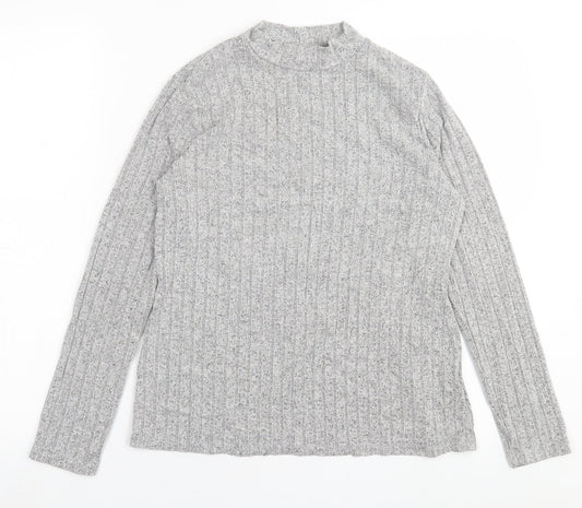 Papaya Womens Grey Crew Neck  Viscose Pullover Jumper Size 12