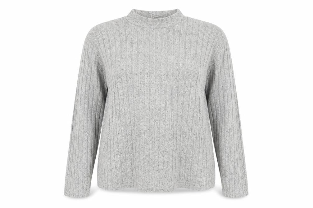 Papaya Womens Grey Crew Neck  Viscose Pullover Jumper Size 12