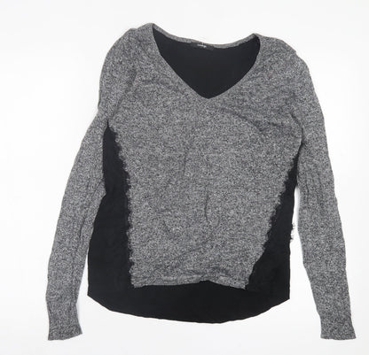 George Womens Grey Crew Neck  Nylon Pullover Jumper Size 10