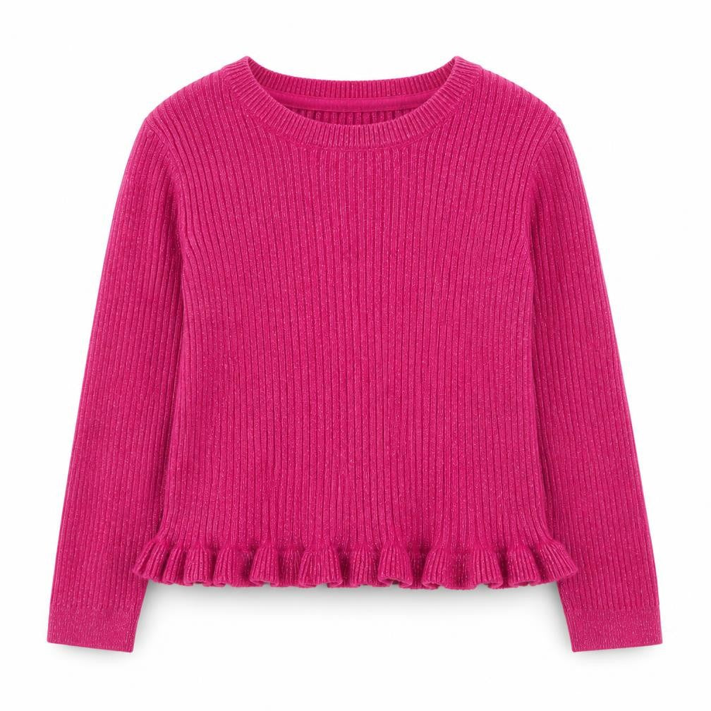 Cynthia Rowley Girls Pink Round Neck  Cotton Pullover Jumper Size 7 Years