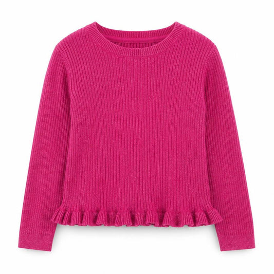 Cynthia Rowley Girls Pink Round Neck  Cotton Pullover Jumper Size 7 Years