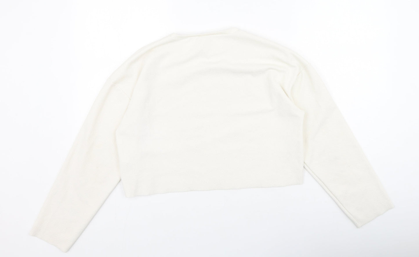Zara Womens Ivory  Polyester Pullover Sweatshirt Size S