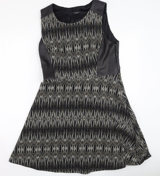 Javier Simorra Womens Brown  Cotton Fit & Flare  Size 14  Round Neck