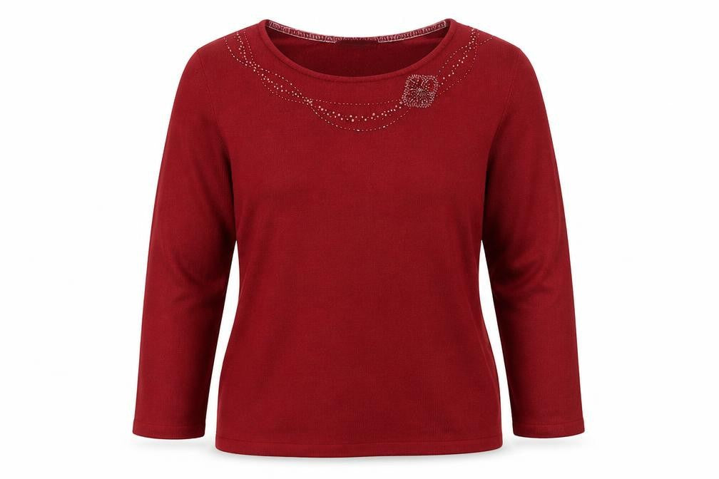 Berkertex Womens Red Round Neck  Acrylic Pullover Jumper Size 14