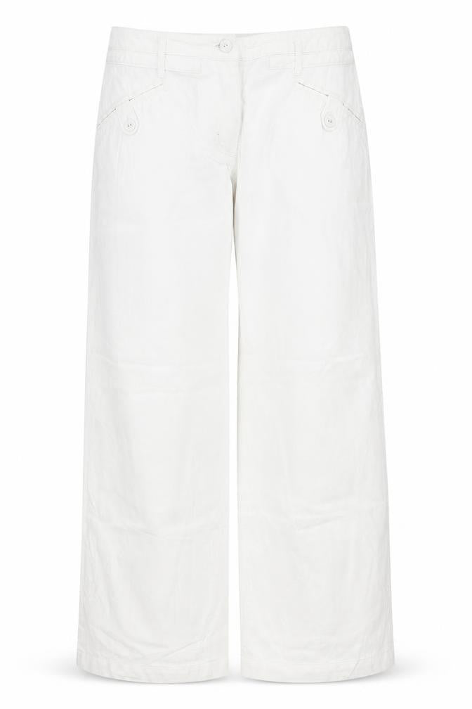 Preworn Womens White  Polyester Trousers  Size 30 L28 in Regular