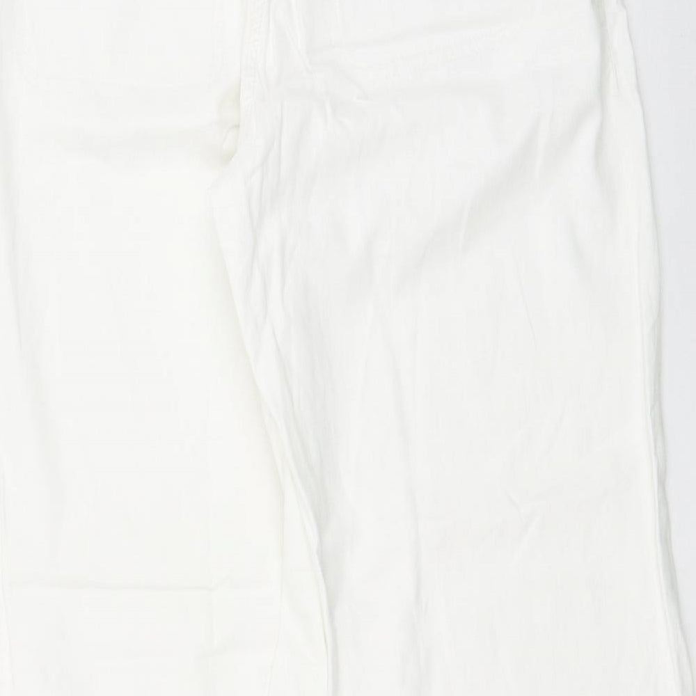 Preworn Womens White  Polyester Trousers  Size 30 L28 in Regular