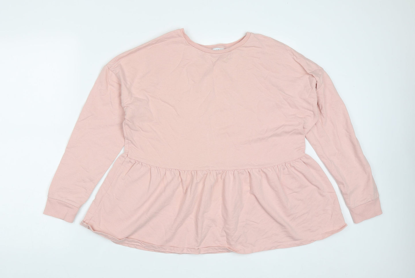 Matalan Womens Pink  Cotton Pullover Sweatshirt Size M