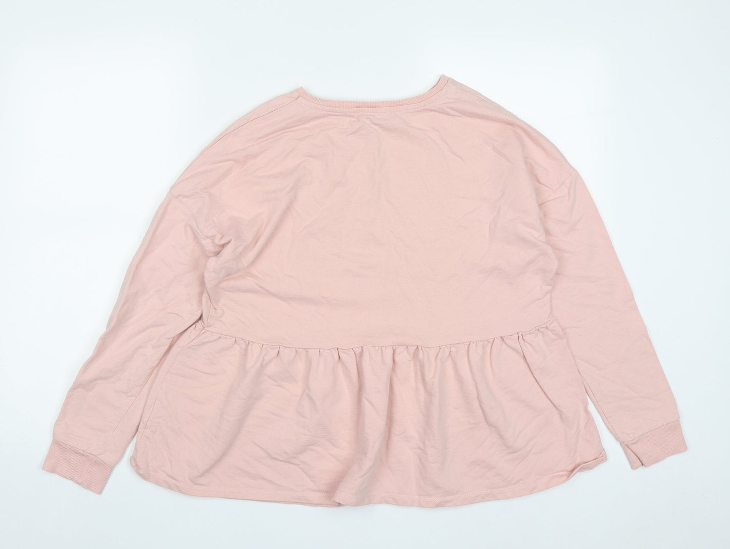 Matalan Womens Pink  Cotton Pullover Sweatshirt Size M