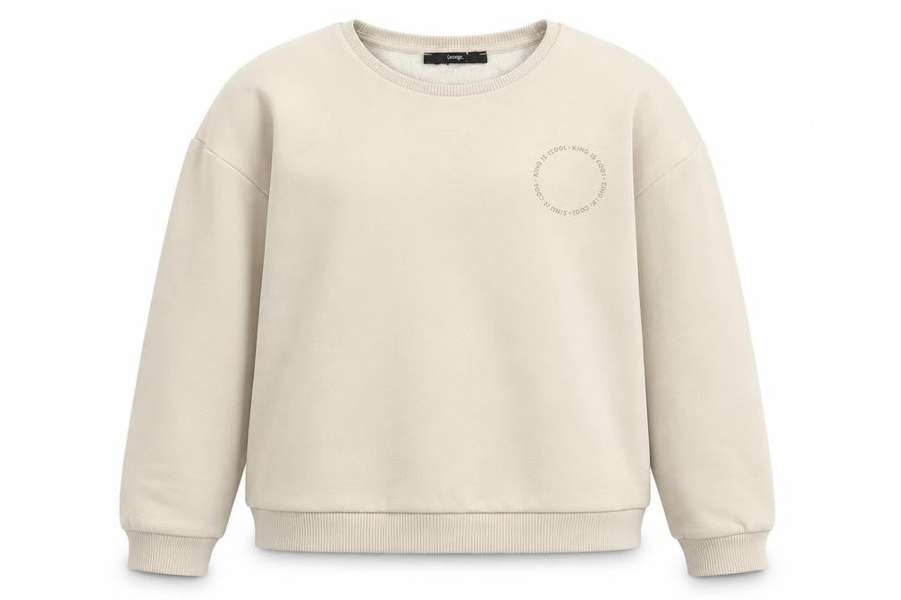 George Girls Beige  Cotton Pullover Sweatshirt Size 12-13 Years   - Kind Is Cool