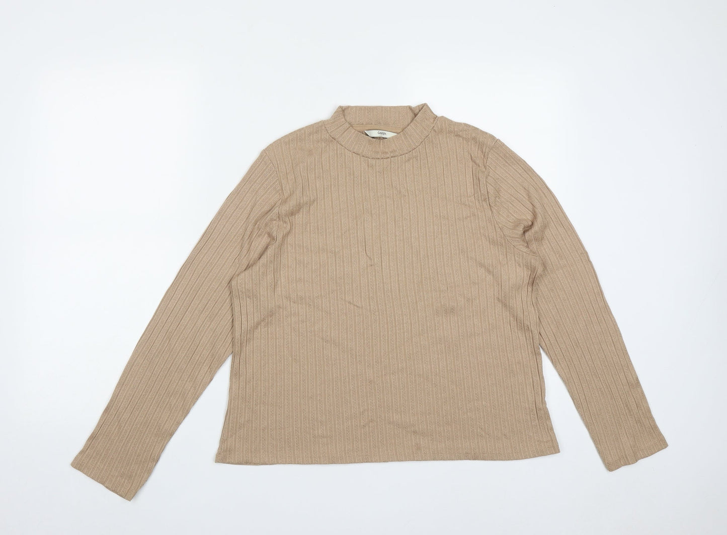 Georgte Womens Beige Round Neck  Viscose Pullover Jumper Size 22