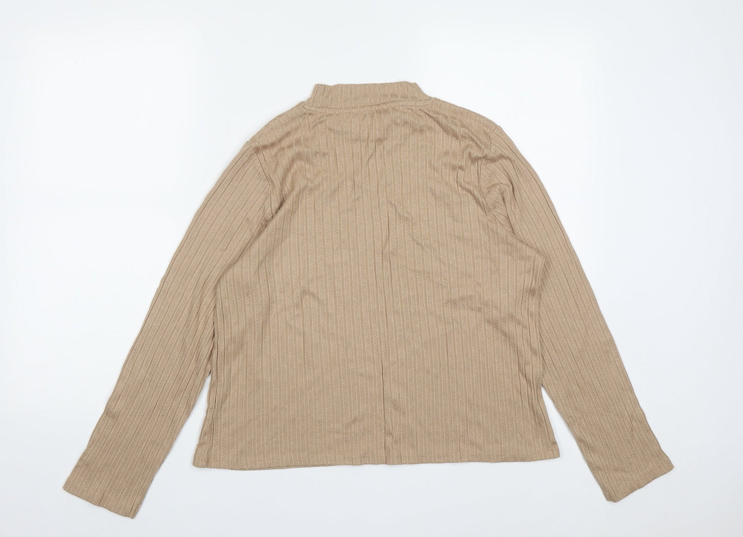 Georgte Womens Beige Round Neck  Viscose Pullover Jumper Size 22