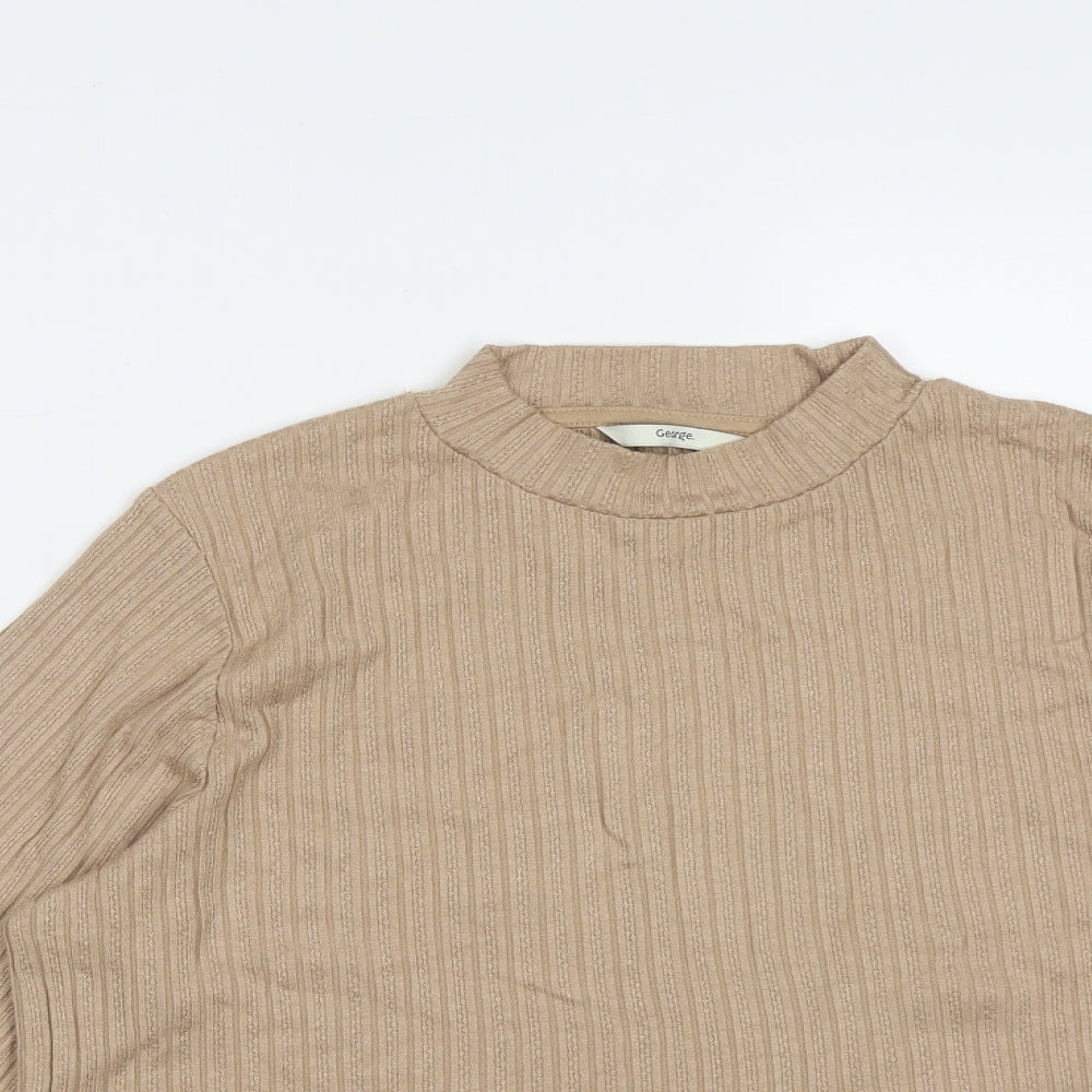 Georgte Womens Beige Round Neck  Viscose Pullover Jumper Size 22