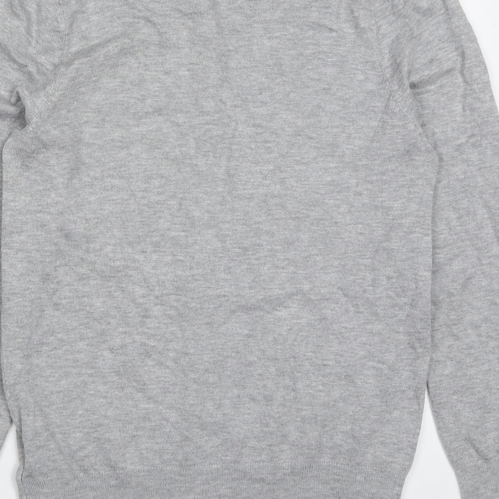 Marks and Spencer Womens Grey Round Neck  Viscose Full Zip Jumper Size 8
