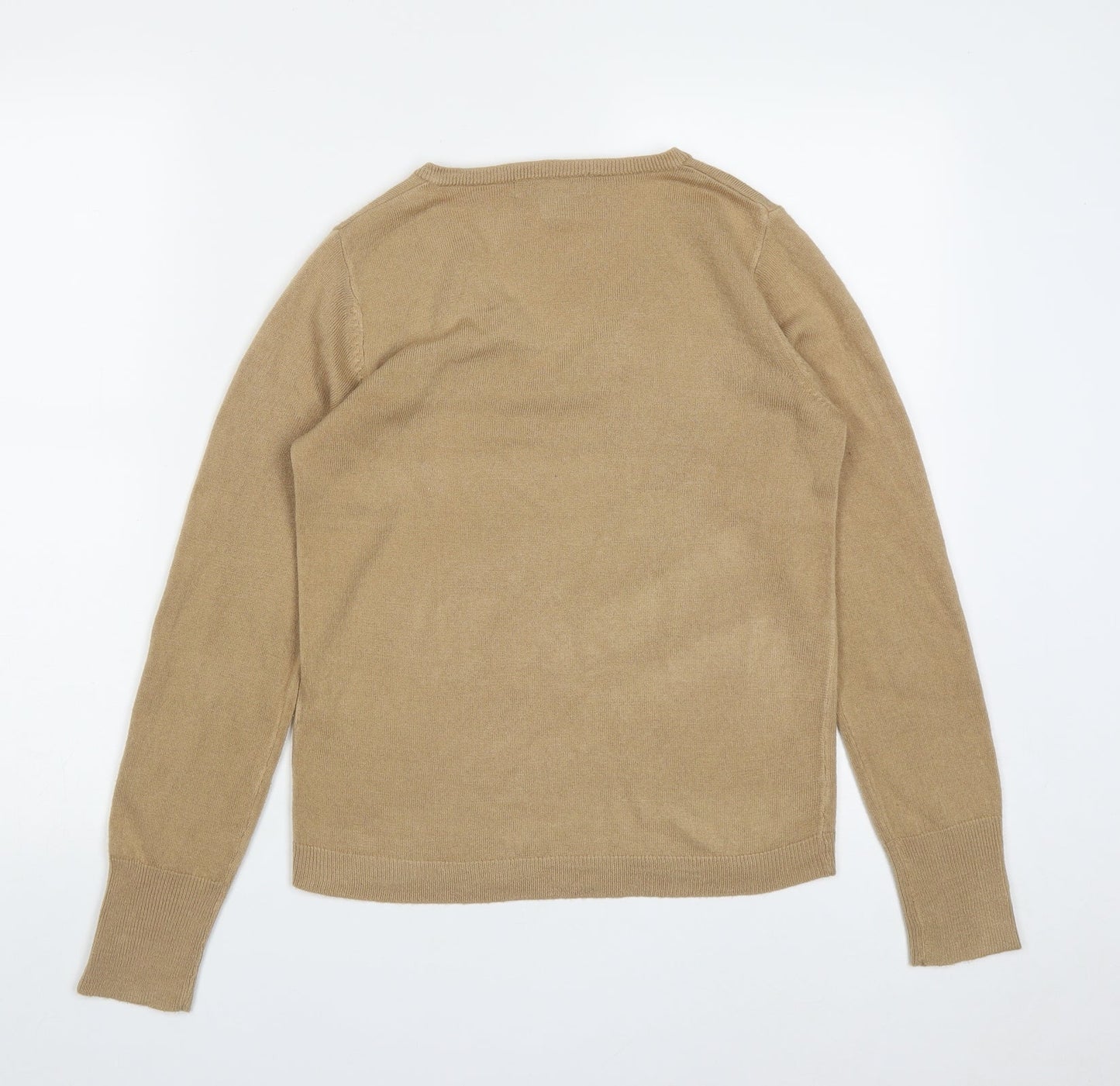 Primark Womens Brown V-Neck  Acrylic Pullover Jumper Size XS