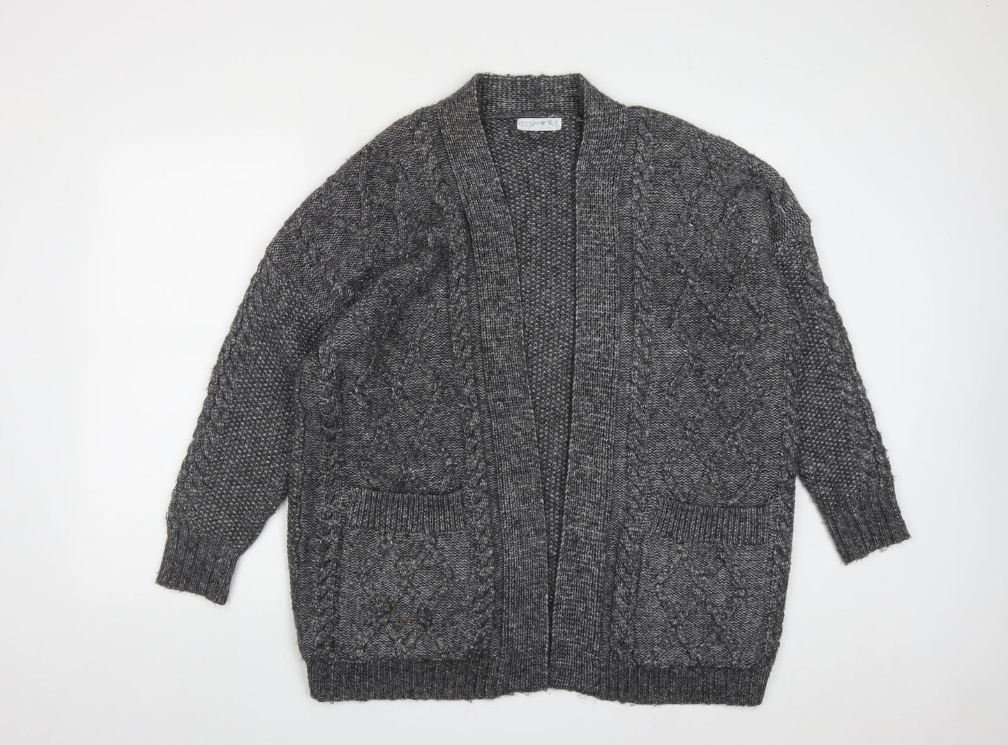 Primark Womens Grey V-Neck  Polyester Pullover Jumper Size M