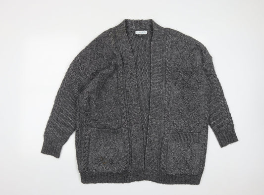Primark Womens Grey V-Neck  Polyester Pullover Jumper Size M