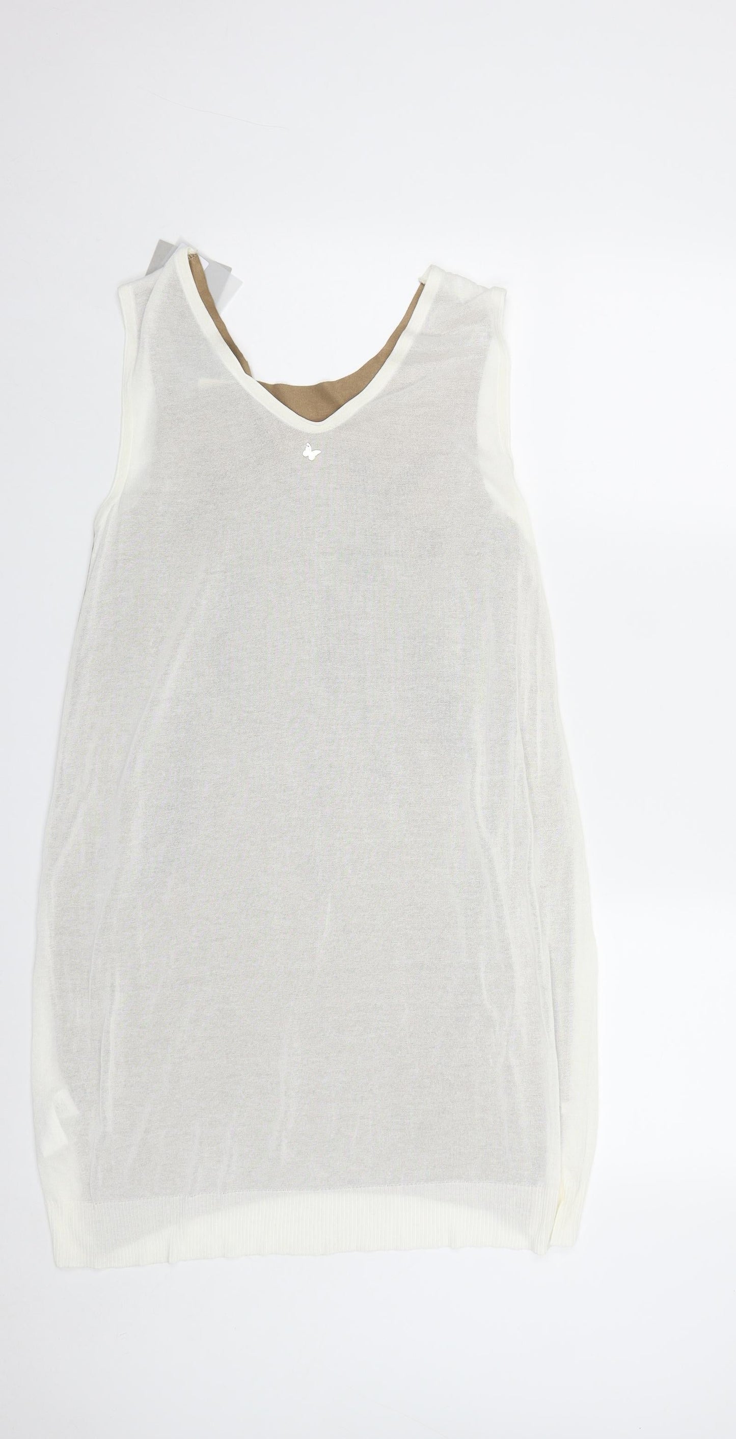 Giorgia & Johns Womens Brown  Polyester Basic Tank Size L Round Neck