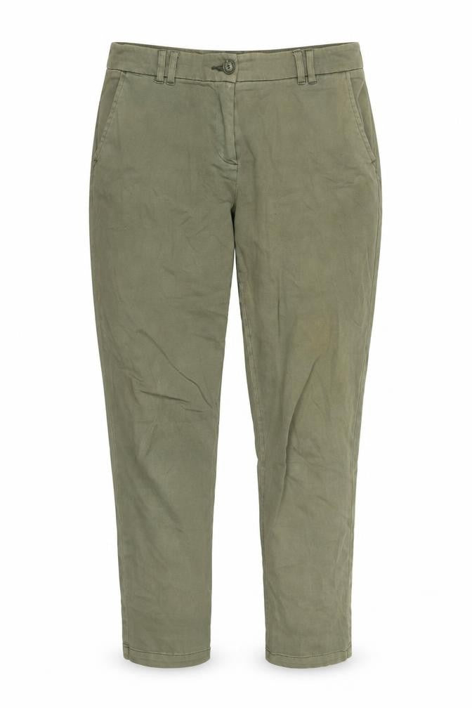 Oasis Womens Green  Cotton Trousers  Size 10 L27 in Regular Zip
