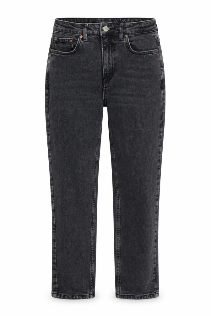 Topshop Womens Black  Cotton Straight Jeans Size 26 in L25 in Regular Zip