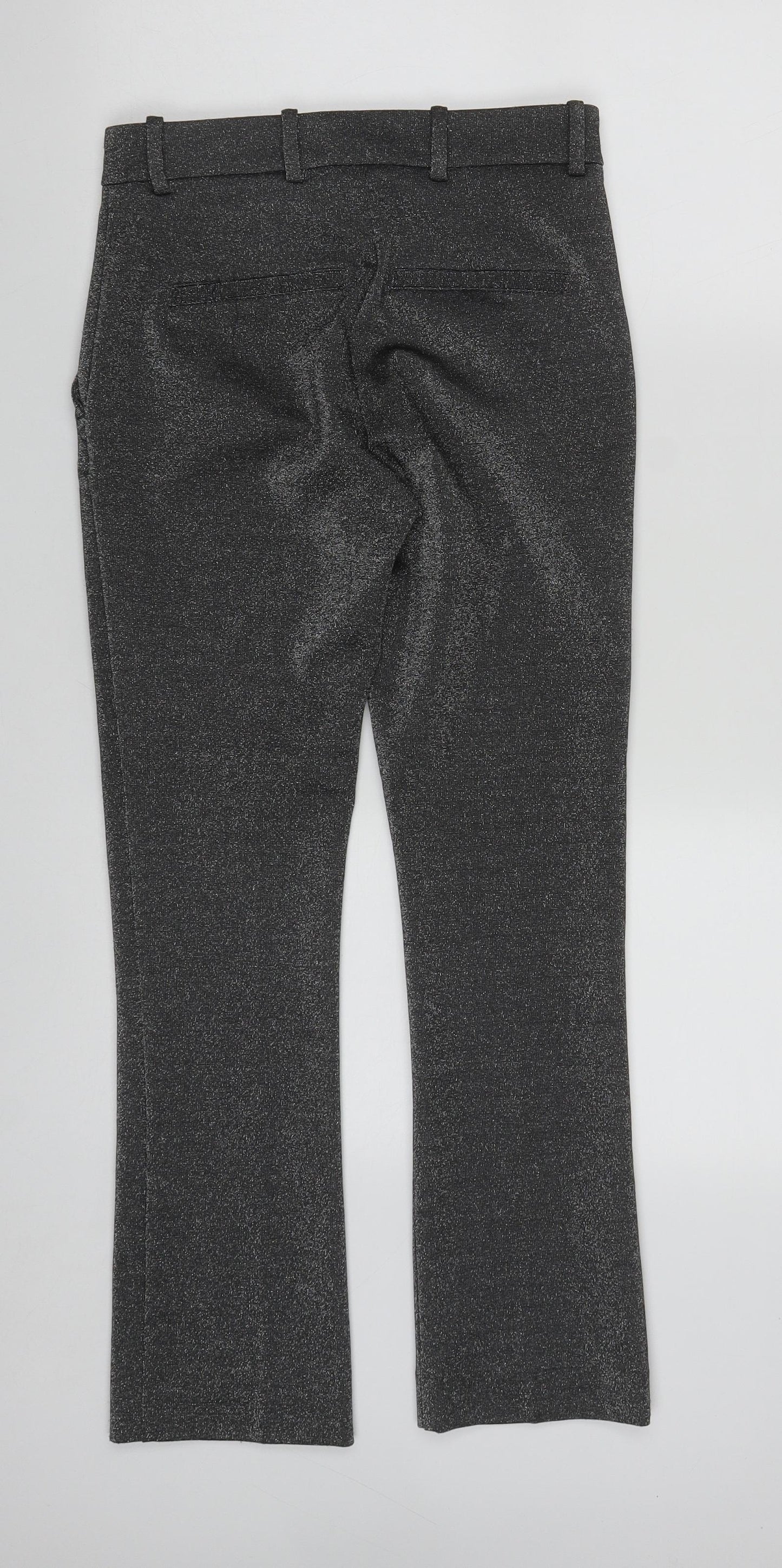 H&M Womens Silver  Polyester Sweatpants Trousers Size 6 L27 in Regular Zip
