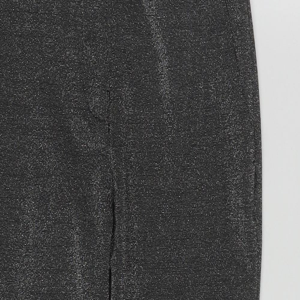 H&M Womens Silver  Polyester Sweatpants Trousers Size 6 L27 in Regular Zip
