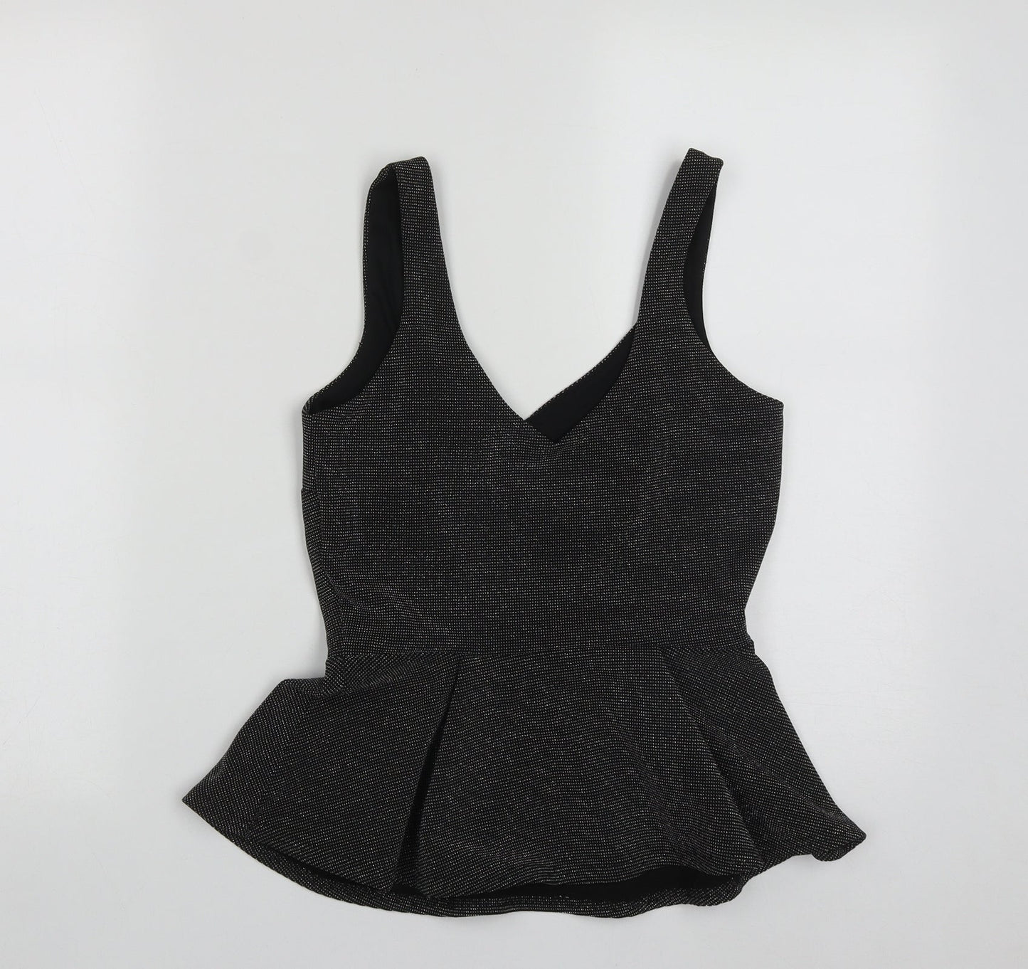 River Island Womens Black  Polyester Basic Tank Size 8 V-Neck